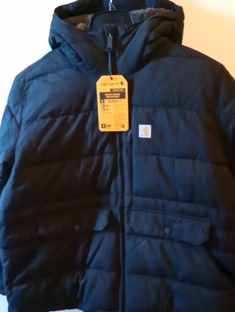Carhartt Rain Defender Black Quilted Hooded Puffer Coat Womens